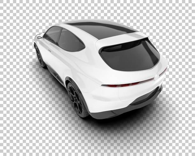 SUV blanco realista sobre fondo transparente Ilustración de renderizado 3d