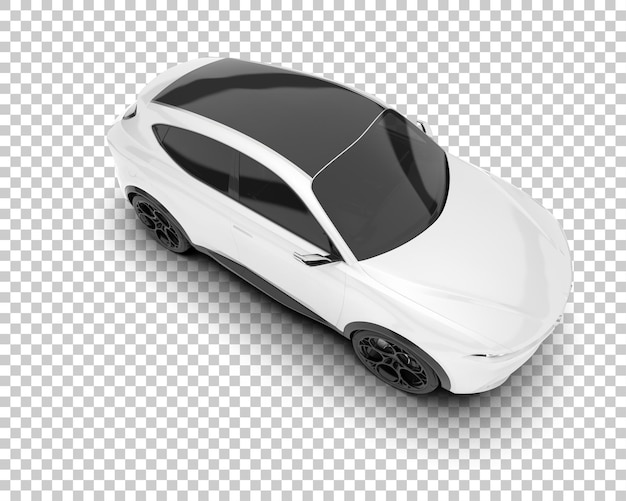 SUV blanco realista sobre fondo transparente Ilustración de renderizado 3d
