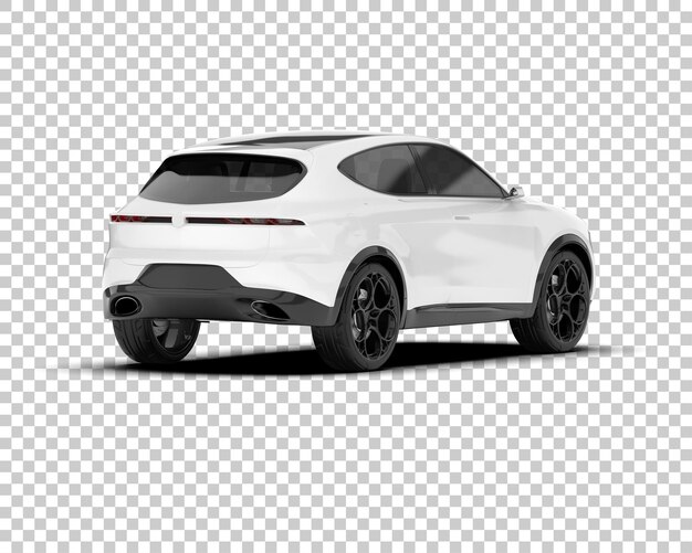SUV blanco realista sobre fondo transparente Ilustración de renderizado 3d