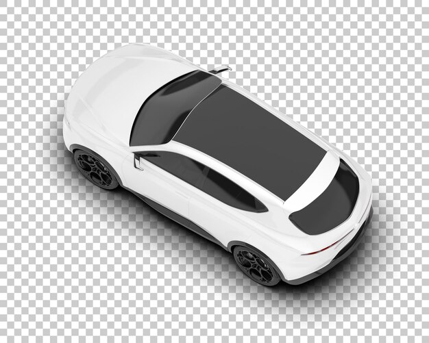 SUV blanco realista sobre fondo transparente Ilustración de renderizado 3d
