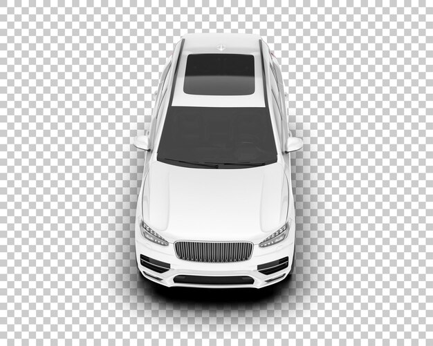 SUV blanco realista sobre fondo transparente Ilustración de renderizado 3d