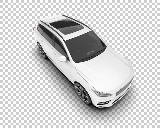 SUV blanco realista sobre fondo transparente Ilustración de renderizado 3d