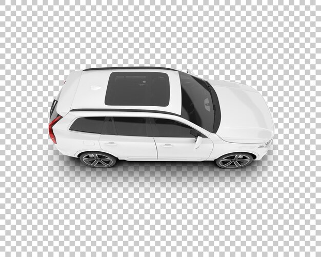 SUV blanco realista sobre fondo transparente Ilustración de renderizado 3d