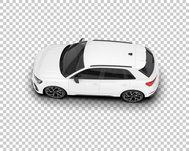 SUV blanco realista sobre fondo transparente Ilustración de renderizado 3d
