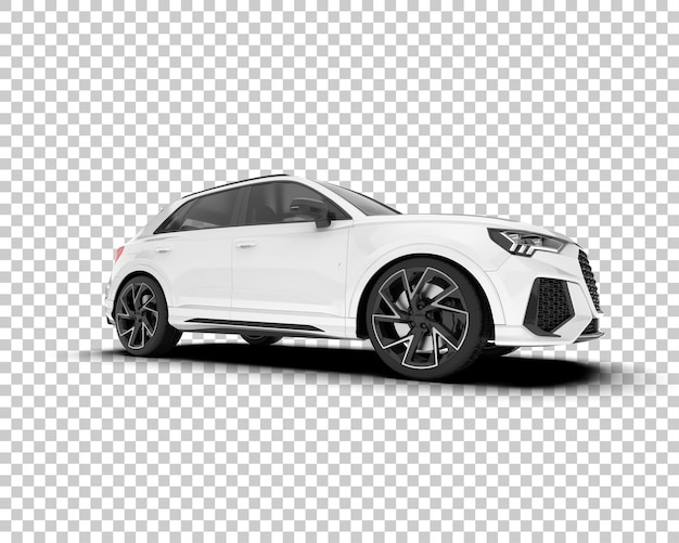 SUV blanco realista sobre fondo transparente Ilustración de renderizado 3d