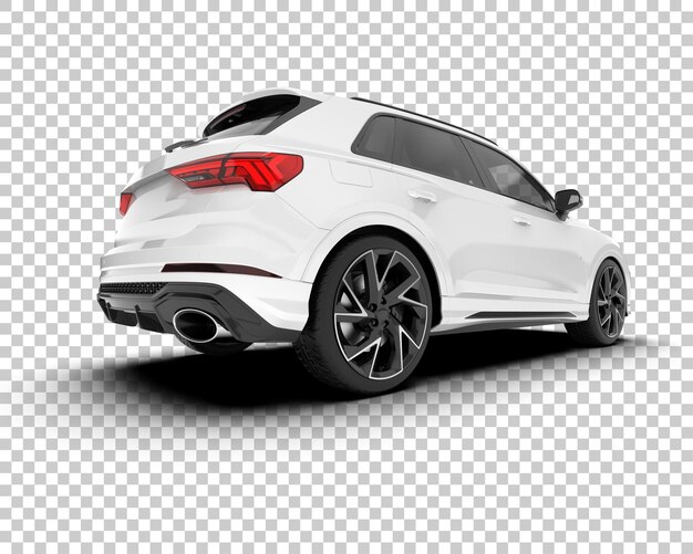 SUV blanco realista sobre fondo transparente Ilustración de renderizado 3d