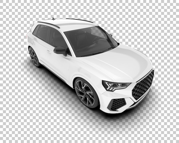 SUV blanco realista sobre fondo transparente Ilustración de renderizado 3d