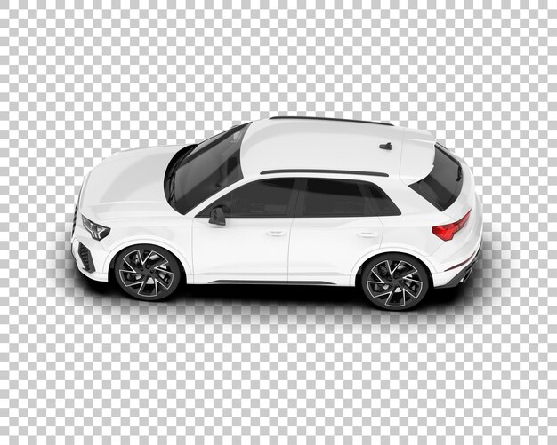 SUV blanco realista sobre fondo transparente Ilustración de renderizado 3d