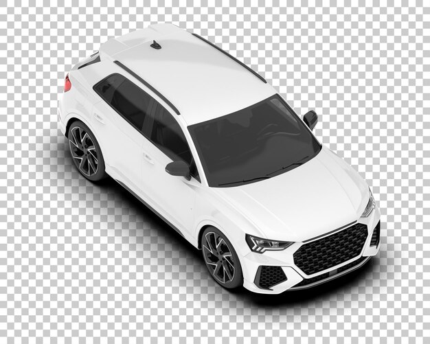 SUV blanco realista sobre fondo transparente Ilustración de renderizado 3d