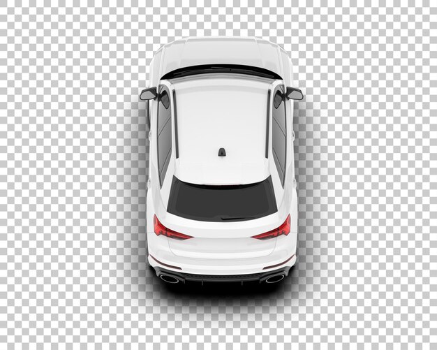 SUV blanco realista sobre fondo transparente Ilustración de renderizado 3d