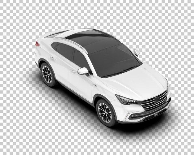 SUV blanco realista sobre fondo transparente Ilustración de renderizado 3d