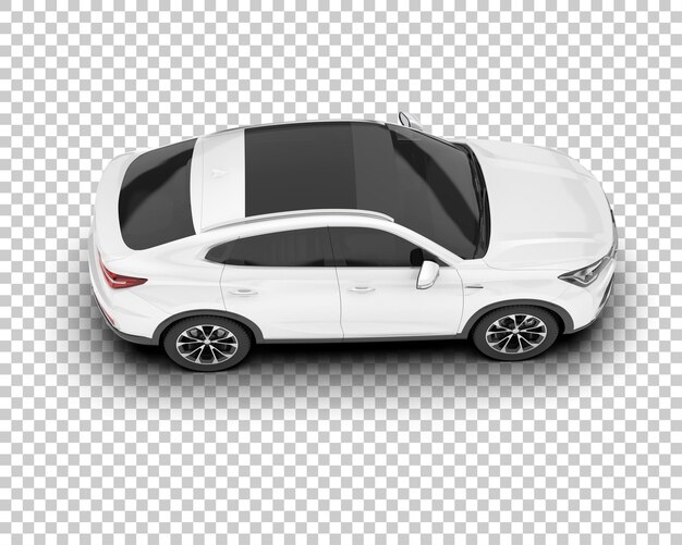 SUV blanco realista sobre fondo transparente Ilustración de renderizado 3d