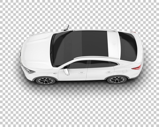 SUV blanco realista sobre fondo transparente Ilustración de renderizado 3d