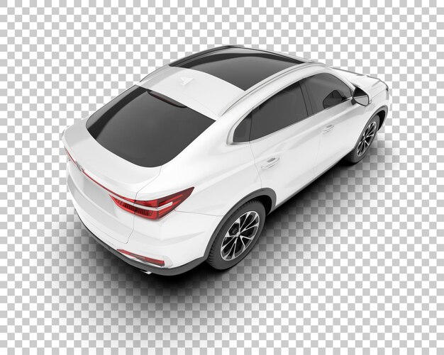 SUV blanco realista sobre fondo transparente Ilustración de renderizado 3d