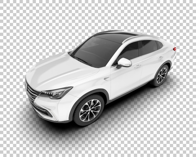 SUV blanco realista sobre fondo transparente Ilustración de renderizado 3d