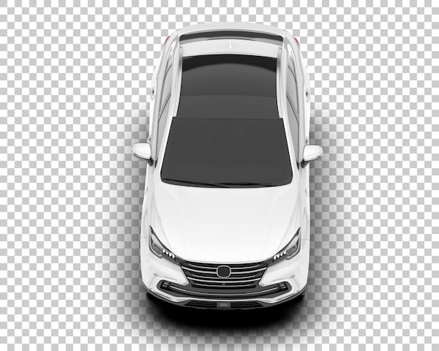 SUV blanco realista sobre fondo transparente Ilustración de renderizado 3d