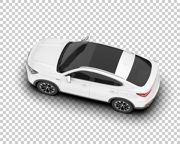 SUV blanco realista sobre fondo transparente Ilustración de renderizado 3d