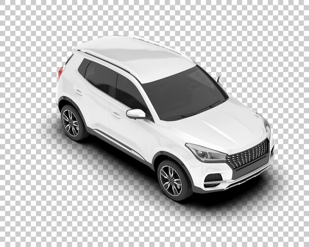 SUV blanco realista sobre fondo transparente Ilustración de renderizado 3d
