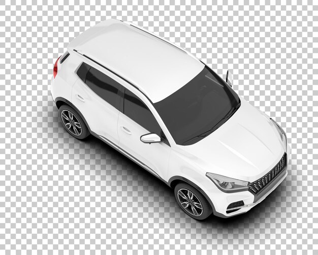 SUV blanco realista sobre fondo transparente Ilustración de renderizado 3d