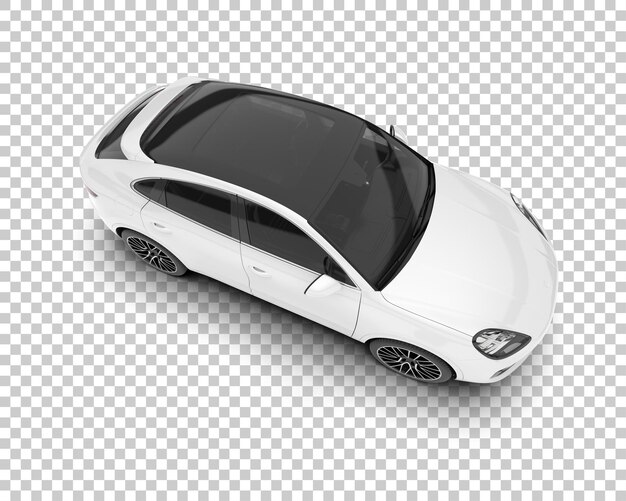 SUV blanco realista sobre fondo transparente Ilustración de renderizado 3d