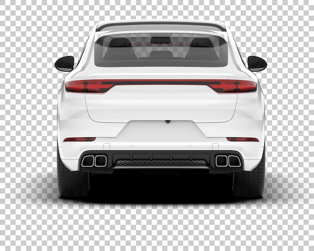 SUV blanco realista sobre fondo transparente Ilustración de renderizado 3d