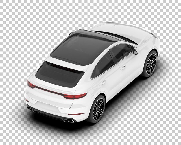 SUV blanco realista sobre fondo transparente Ilustración de renderizado 3d