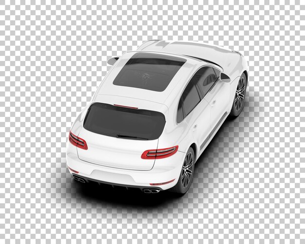 SUV blanco realista sobre fondo transparente Ilustración de renderizado 3d