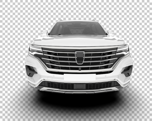 SUV blanco realista sobre fondo transparente Ilustración de renderizado 3d