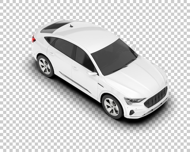 SUV blanco realista sobre fondo transparente Ilustración de renderizado 3d