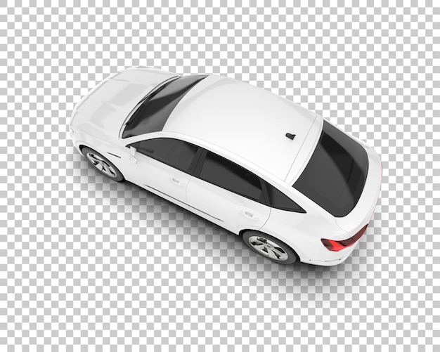 SUV blanco realista sobre fondo transparente Ilustración de renderizado 3d