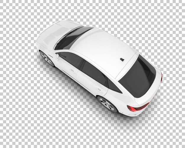 SUV blanco realista sobre fondo transparente Ilustración de renderizado 3d