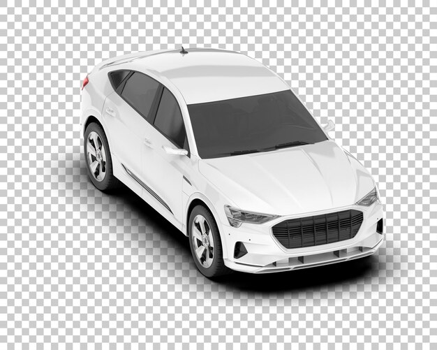 SUV blanco realista sobre fondo transparente Ilustración de renderizado 3d