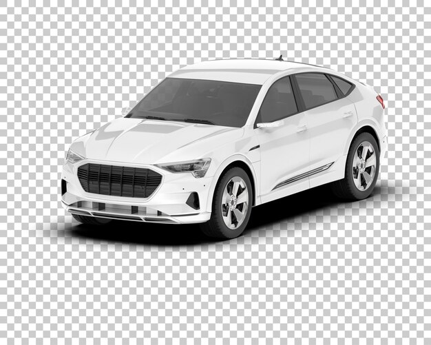 SUV blanco realista sobre fondo transparente Ilustración de renderizado 3d