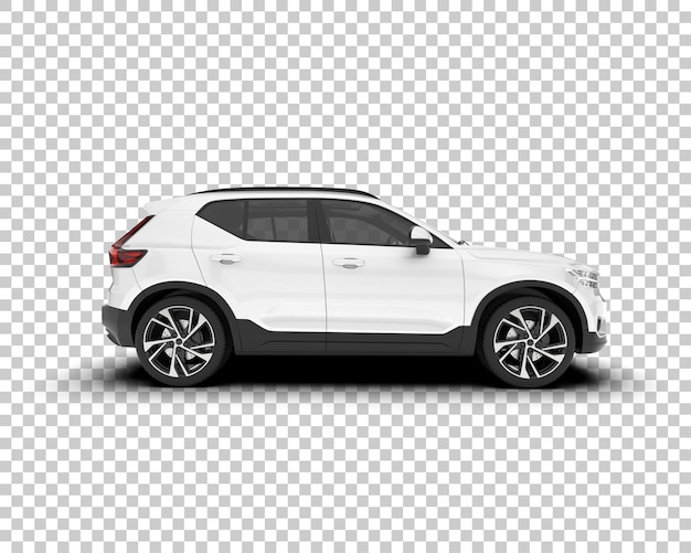 SUV blanco realista sobre fondo transparente Ilustración de renderizado 3d