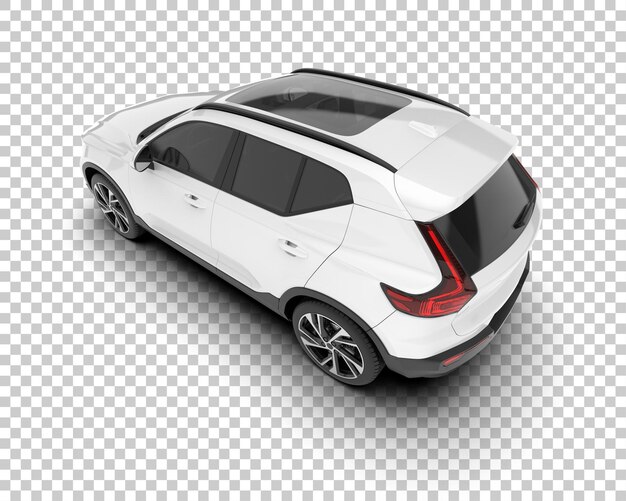 SUV blanco realista sobre fondo transparente Ilustración de renderizado 3d