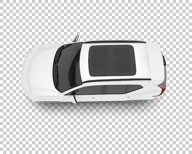 SUV blanco realista sobre fondo transparente Ilustración de renderizado 3d
