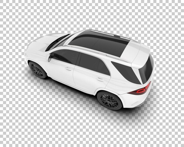 SUV blanco realista sobre fondo transparente Ilustración de renderizado 3d