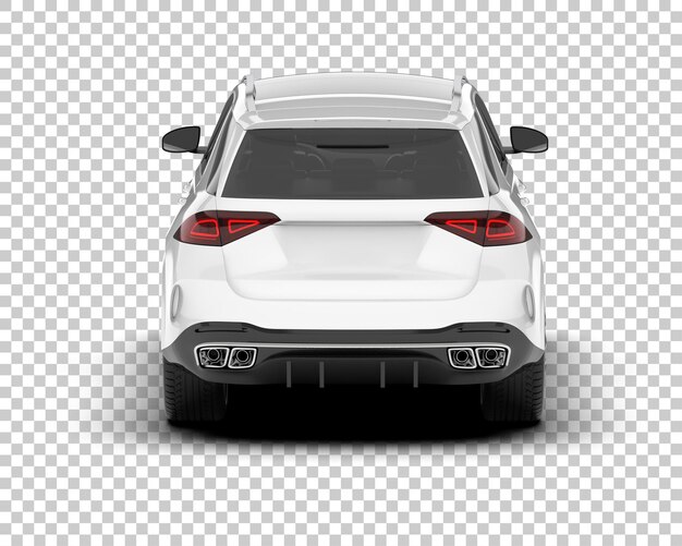 SUV blanco realista sobre fondo transparente Ilustración de renderizado 3d