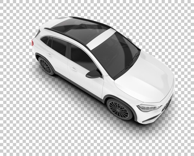 SUV blanco realista sobre fondo transparente Ilustración de renderizado 3d