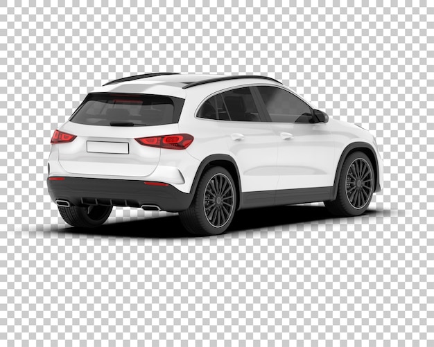 SUV blanco realista sobre fondo transparente Ilustración de renderizado 3d