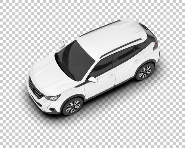 SUV blanco realista sobre fondo transparente Ilustración de renderizado 3d