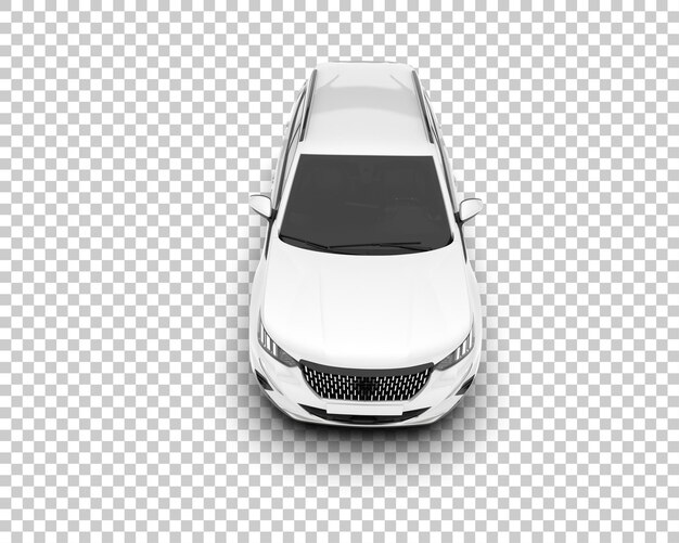 SUV blanco realista sobre fondo transparente Ilustración de renderizado 3d