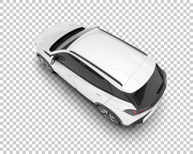 SUV blanco realista sobre fondo transparente Ilustración de renderizado 3d