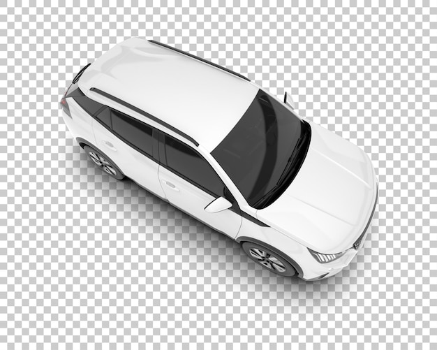 SUV blanco realista sobre fondo transparente Ilustración de renderizado 3d
