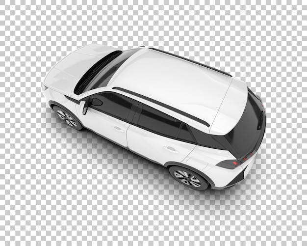 SUV blanco realista sobre fondo transparente Ilustración de renderizado 3d