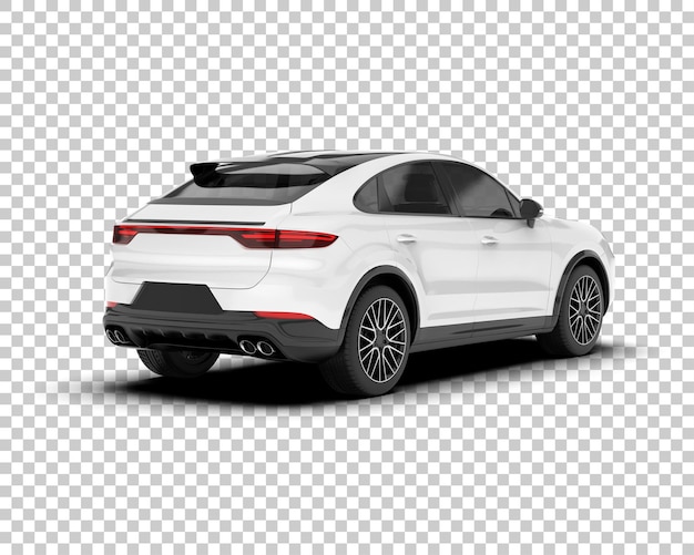 PSD suv blanco realista sobre fondo transparente ilustración de renderizado 3d