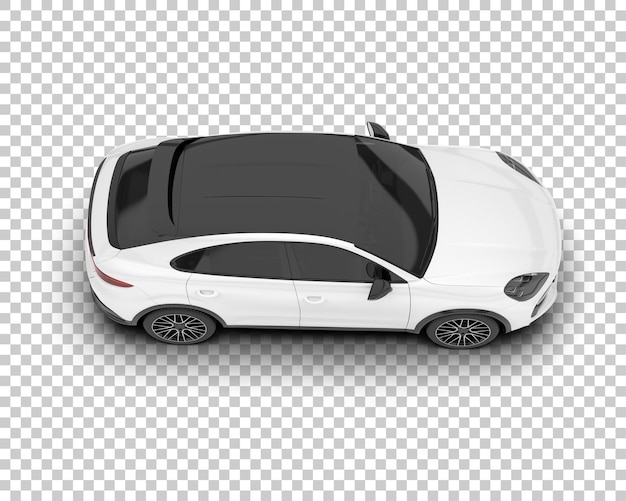 SUV blanco realista sobre fondo transparente Ilustración de renderizado 3d