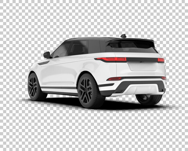 SUV blanco realista sobre fondo transparente Ilustración de renderizado 3d