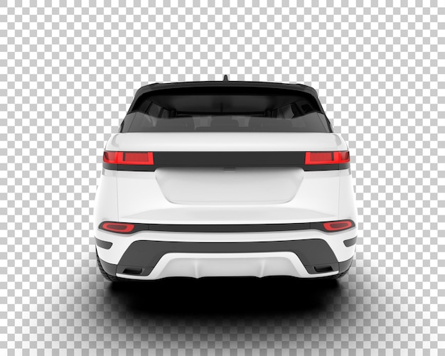 SUV blanco realista sobre fondo transparente Ilustración de renderizado 3d