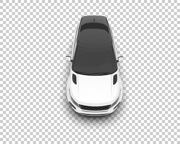 SUV blanco realista sobre fondo transparente Ilustración de renderizado 3d